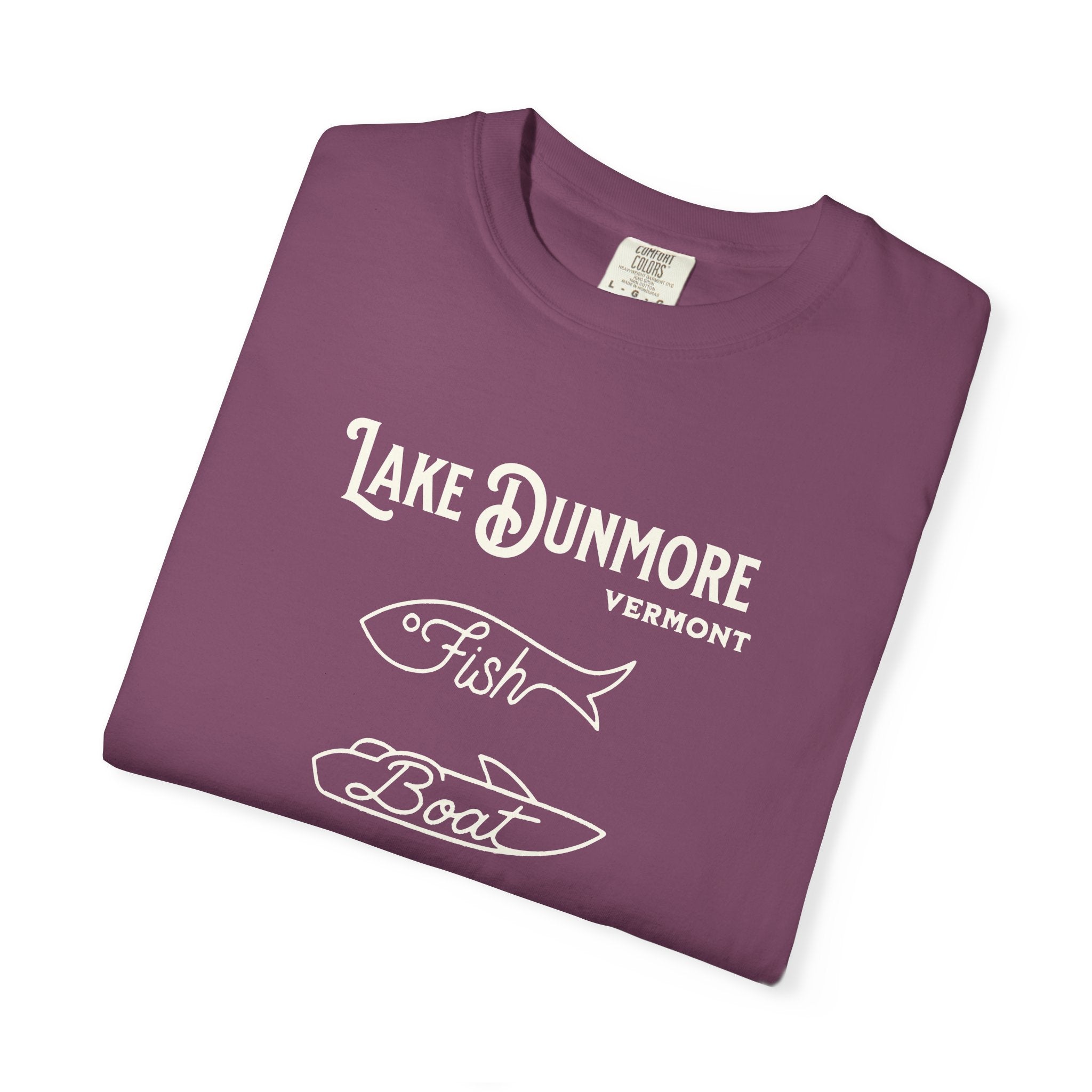 Lake Dunmore Vermont "Fish • Boat • Swim" T-Shirt