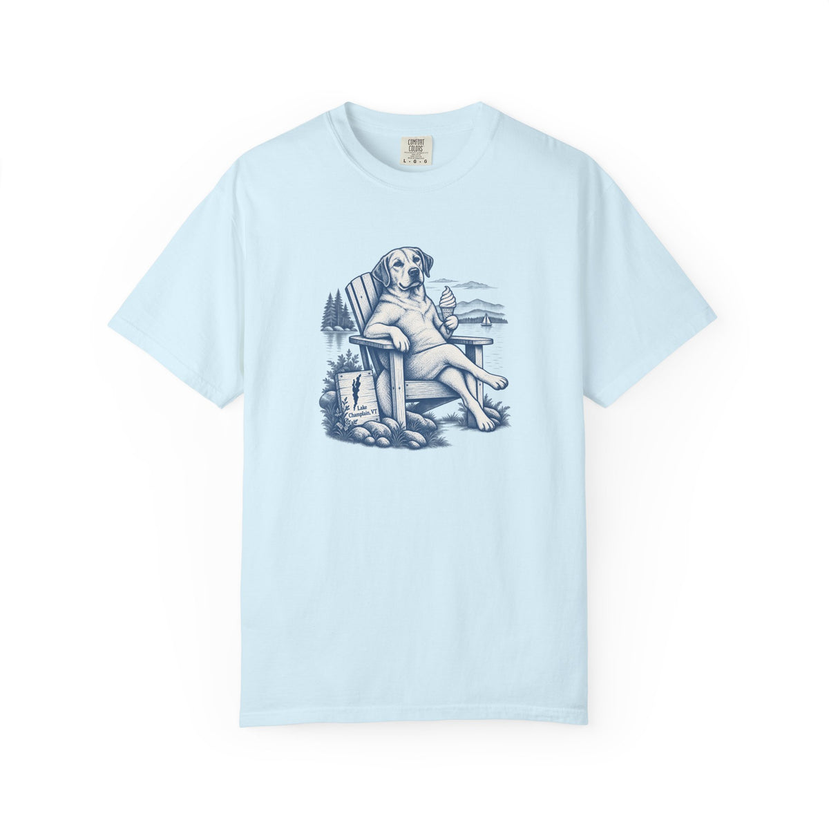Relaxed Dog Chair T-Shirt — Vintage Coastal Graphic Tee