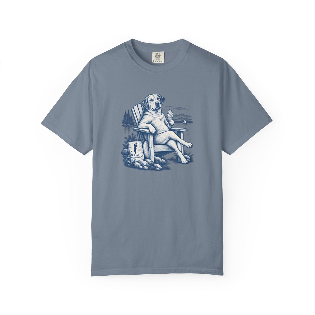 Relaxed Dog Chair T-Shirt — Vintage Coastal Graphic Tee