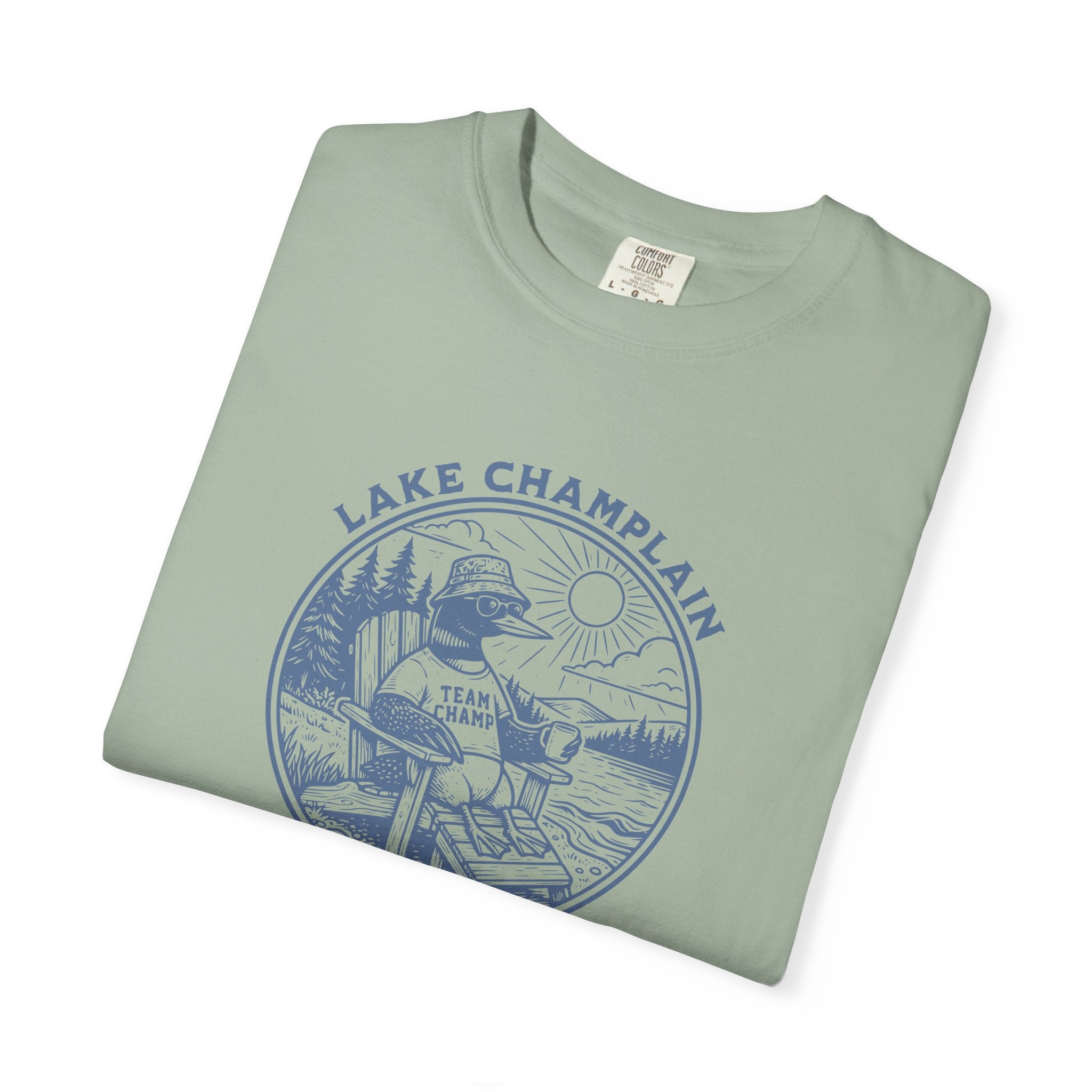 Lake Champlain T-Shirt | Vermont Loon Graphic Tee | Team Champ Comfort Colors Shirt | Lake House Gif