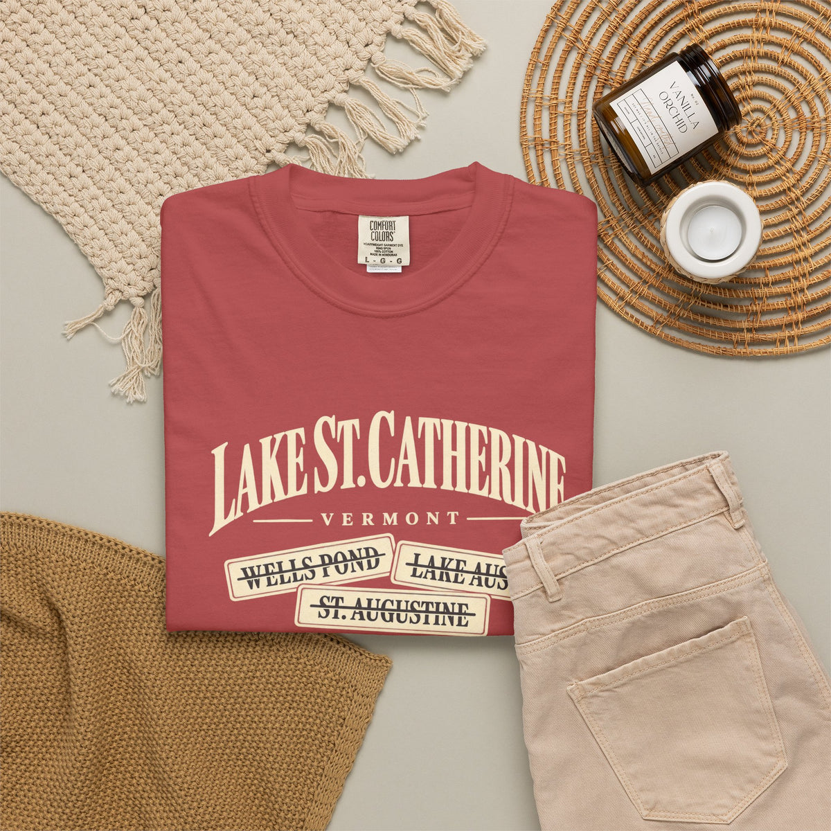 Lake St. Catherine Vermont T‑Shirt — 'What's In A Name?' Vintage Lakeside Tee