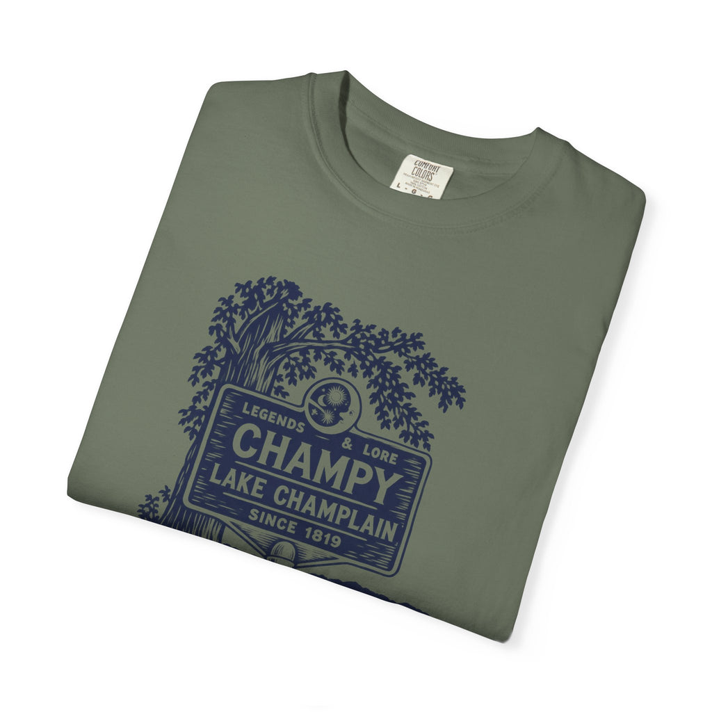 Lake Champlain "Champy" Tee — Vintage Mermaid/Nessie Sign Graphic T-Shirt