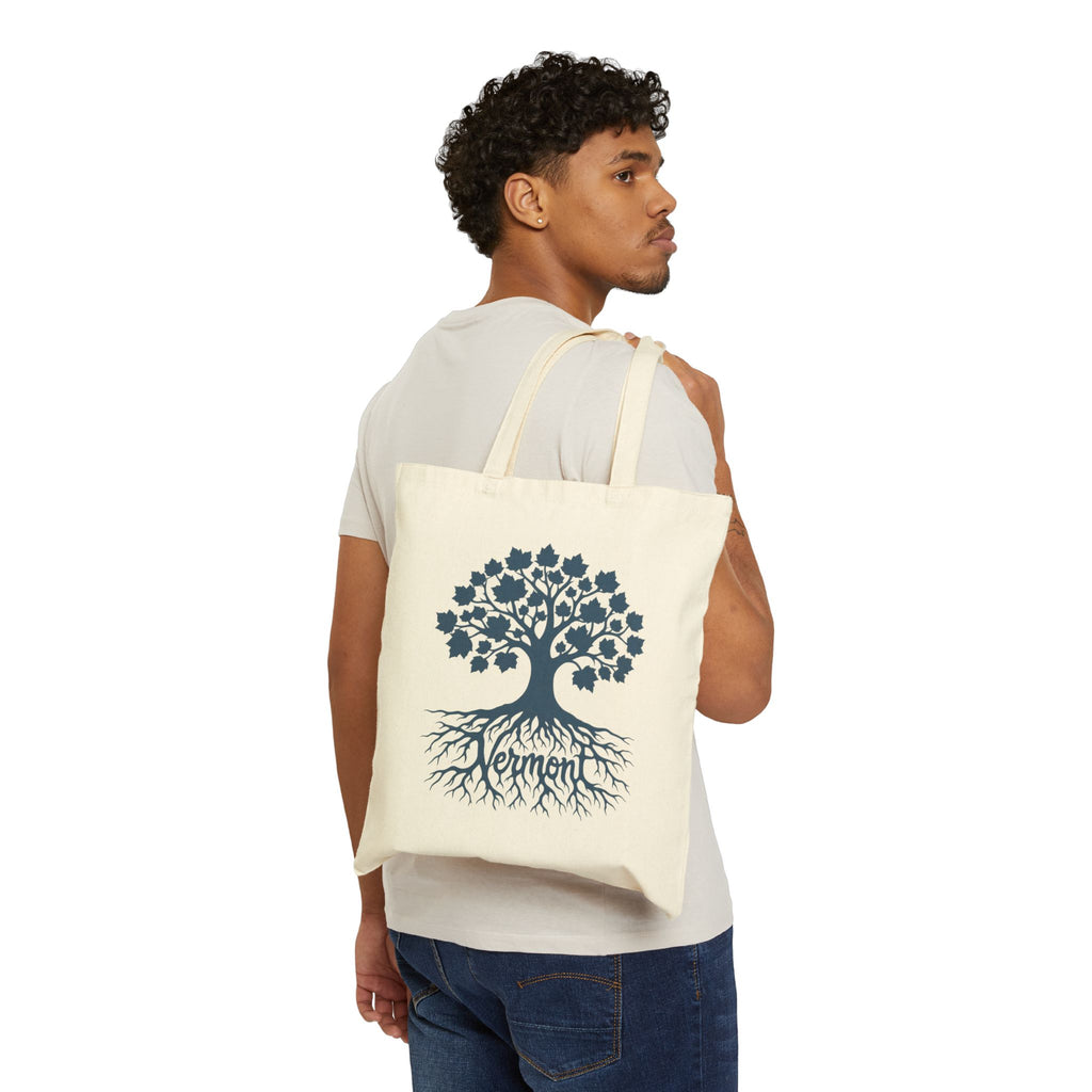 Vermont Tree of Life Canvas Tote Bag – Eco-Friendly Farmer's Market Bag