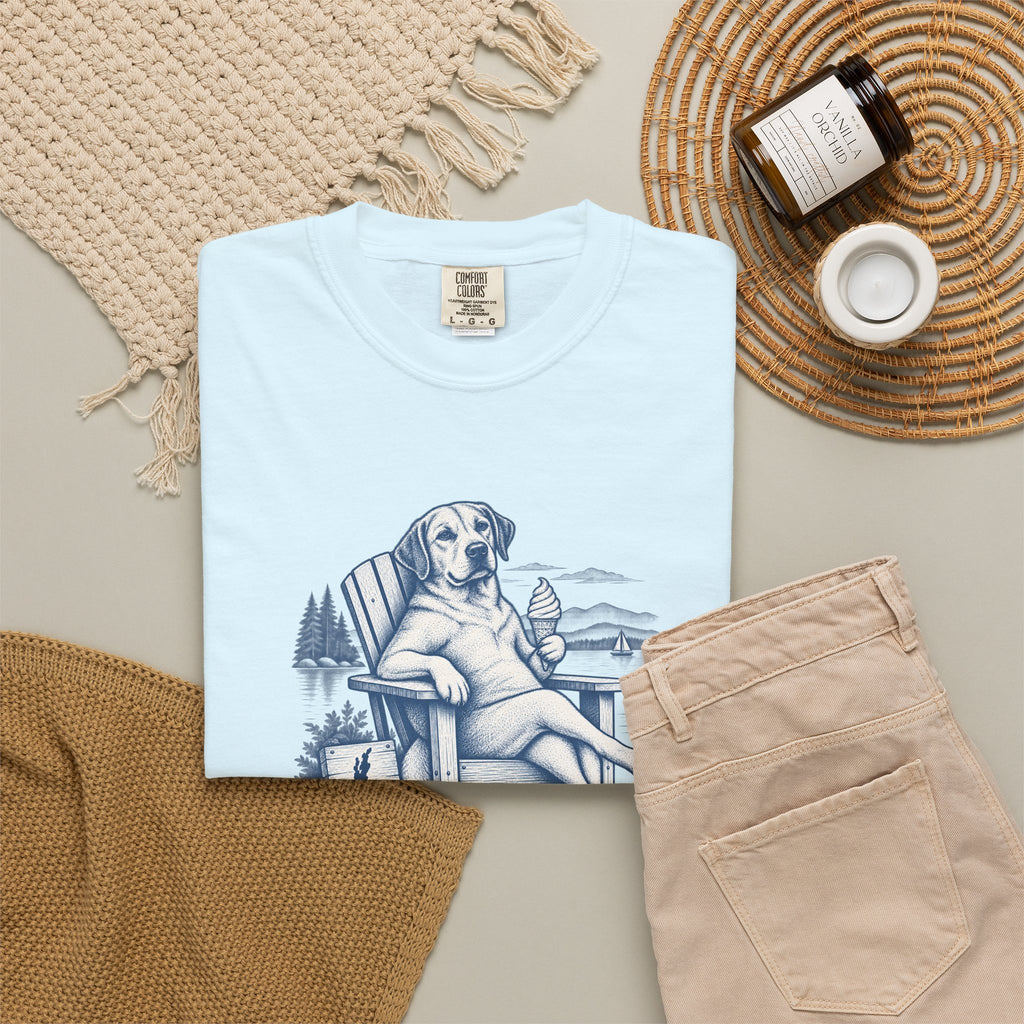 Relaxed Dog Chair T-Shirt — Vintage Coastal Graphic Tee