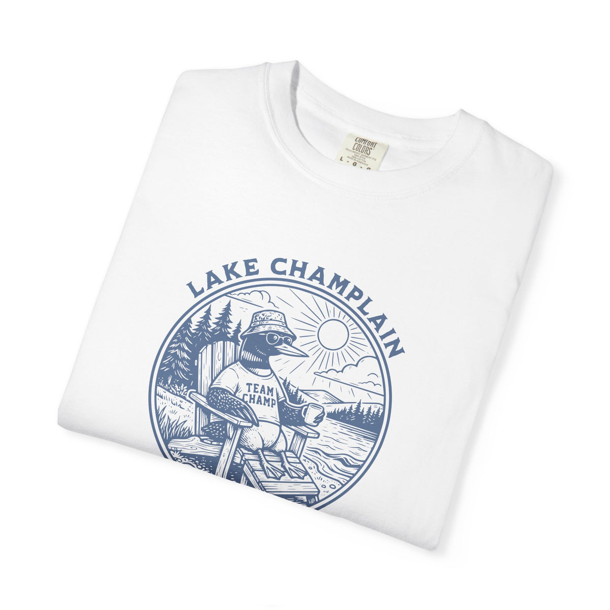 Lake Champlain T-Shirt | Vermont Loon Graphic Tee | Team Champ Comfort Colors Shirt | Lake House Gif