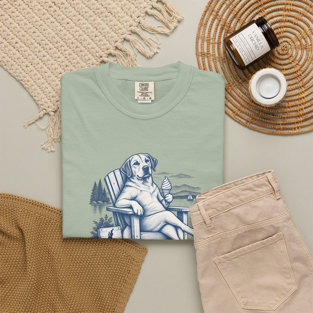 Relaxed Dog Chair T-Shirt — Vintage Coastal Graphic Tee