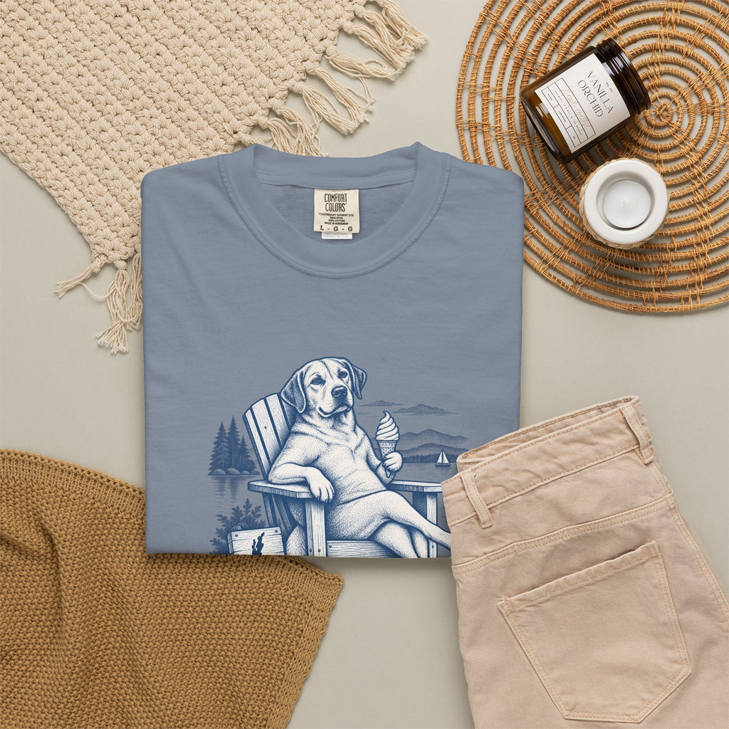 Relaxed Dog Chair T-Shirt — Vintage Coastal Graphic Tee