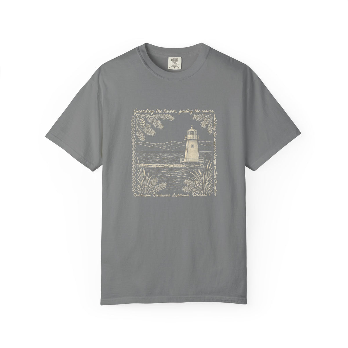Lighthouse Lake Champlain Graphic T-Shirt — 'Guarding the Harbor' Nautical Tee