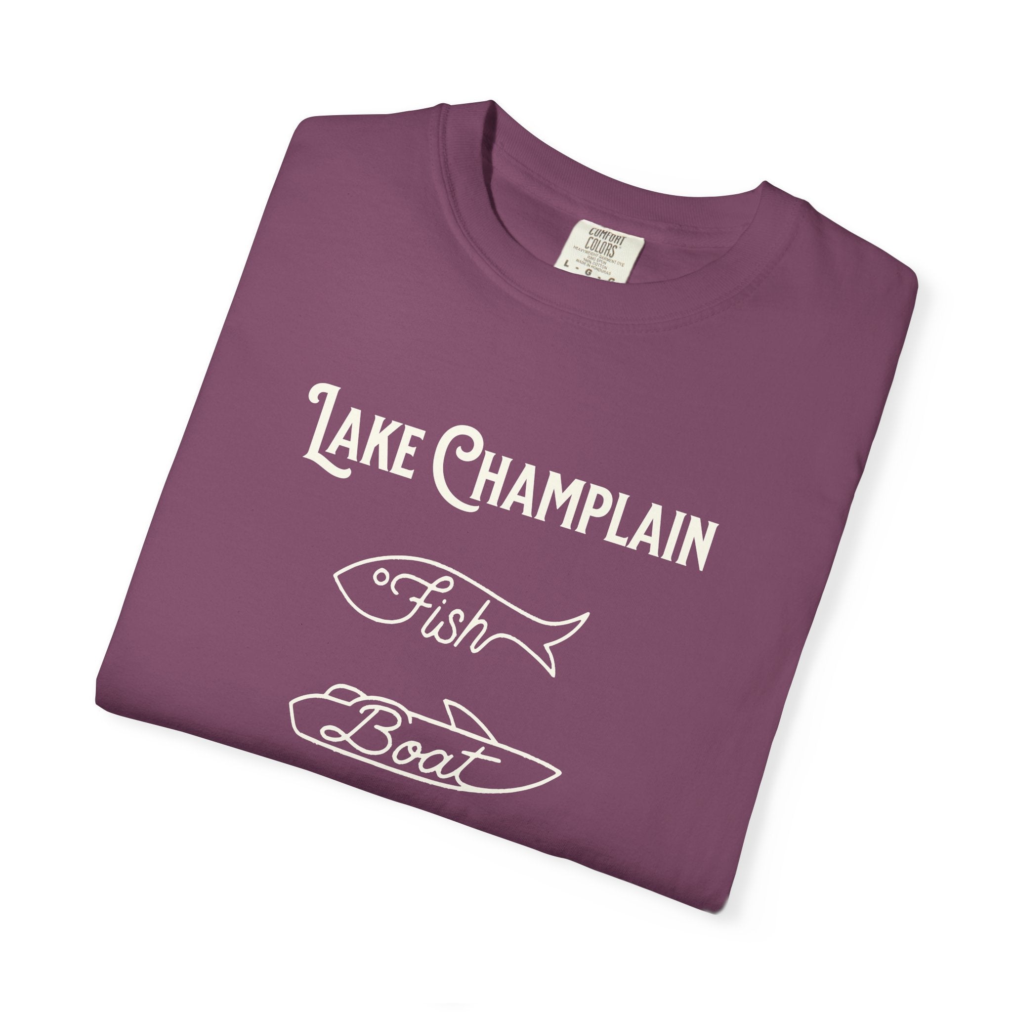 Lake Champlain Vermont "Fish • Boat • Swim" T-Shirt