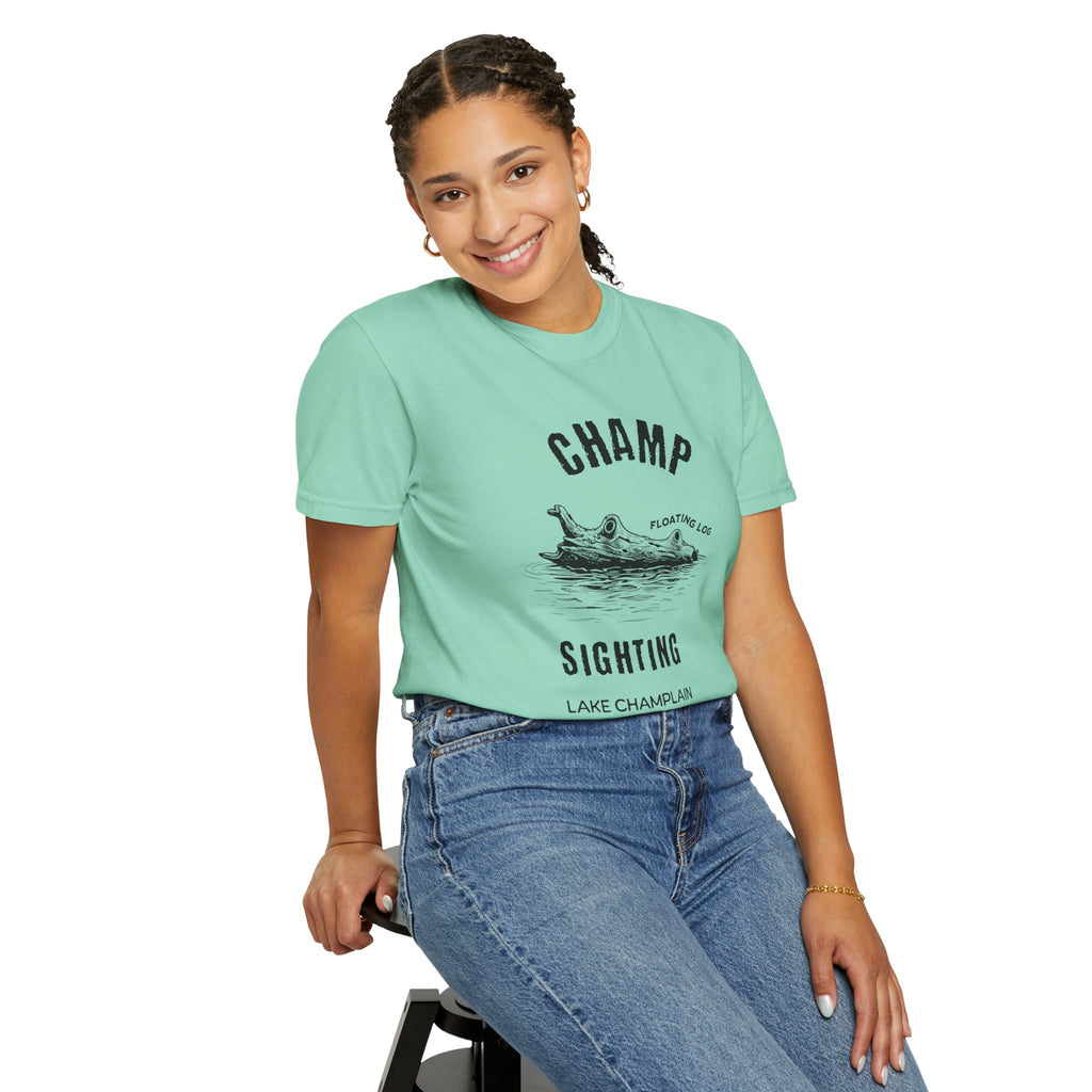 Champ Sighting T-Shirt | Lake Champlain Vermont Cryptid Tee | Funny Vermont Lake Monster Shirt | Comfort Colors Unisex Graphic Tee