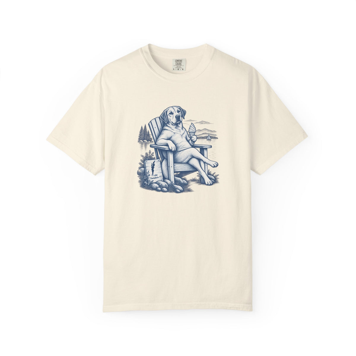 Relaxed Dog Chair T-Shirt — Vintage Coastal Graphic Tee