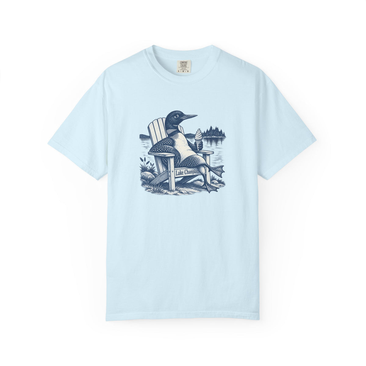 Lake Champlain Lakefront Loon Graphic T-Shirt