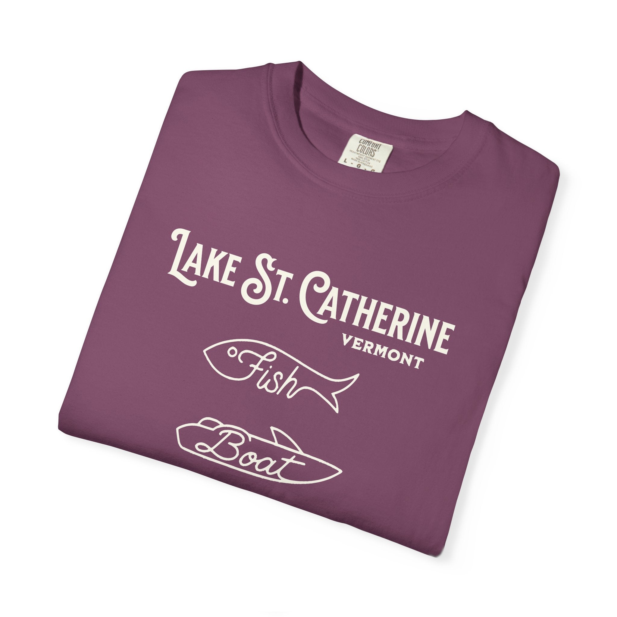 Lake St. Catherine Vermont "Fish • Boat • Swim" T-Shirt