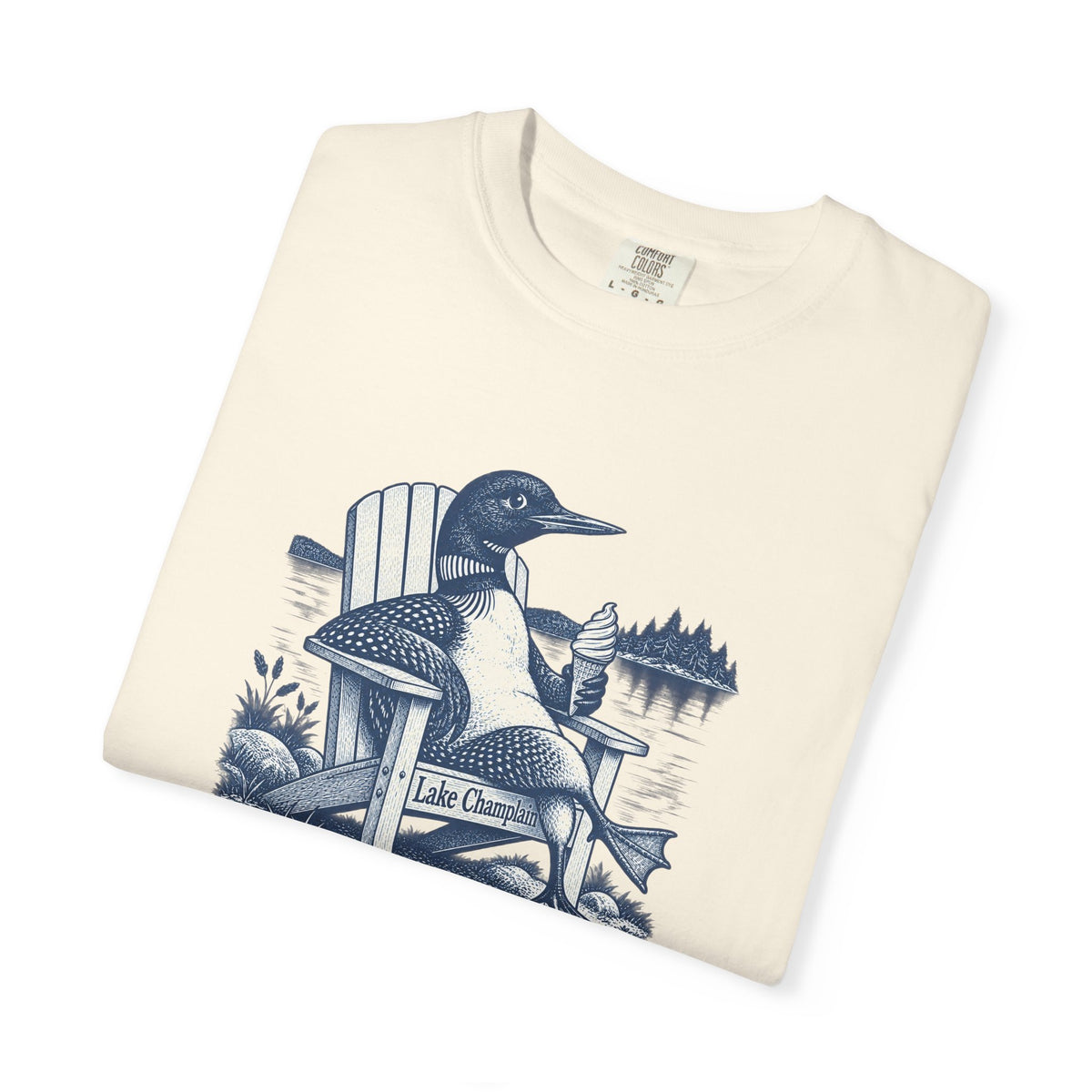 Lake Champlain Lakefront Loon Graphic T-Shirt