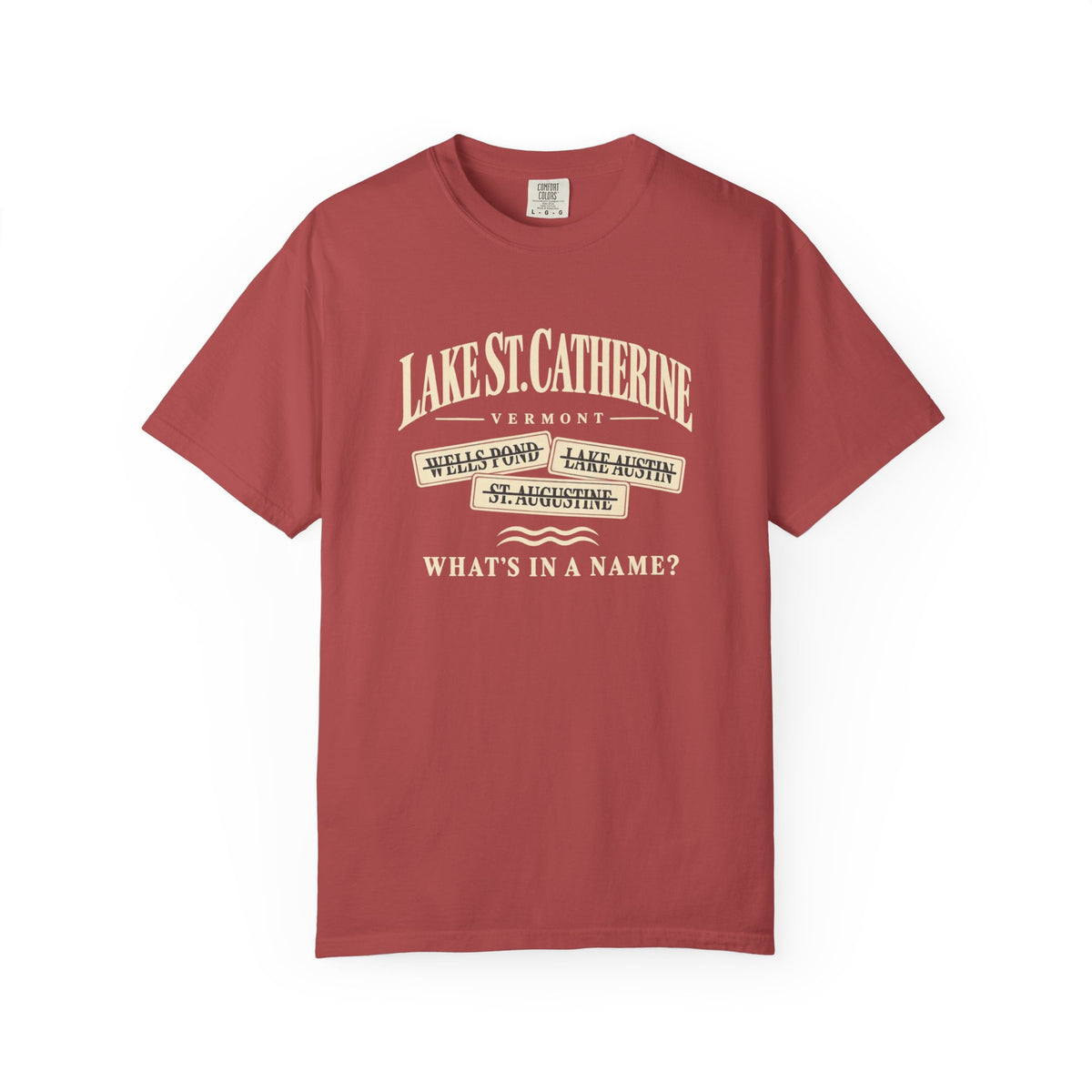 Lake St. Catherine Vermont T‑Shirt — 'What's In A Name?' Vintage Lakeside Tee