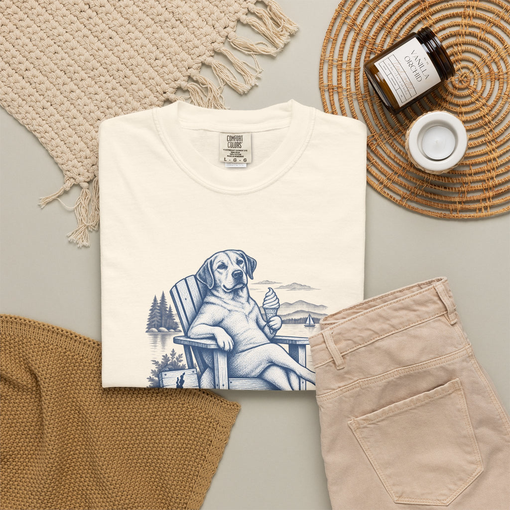 Relaxed Dog Chair T-Shirt — Vintage Coastal Graphic Tee