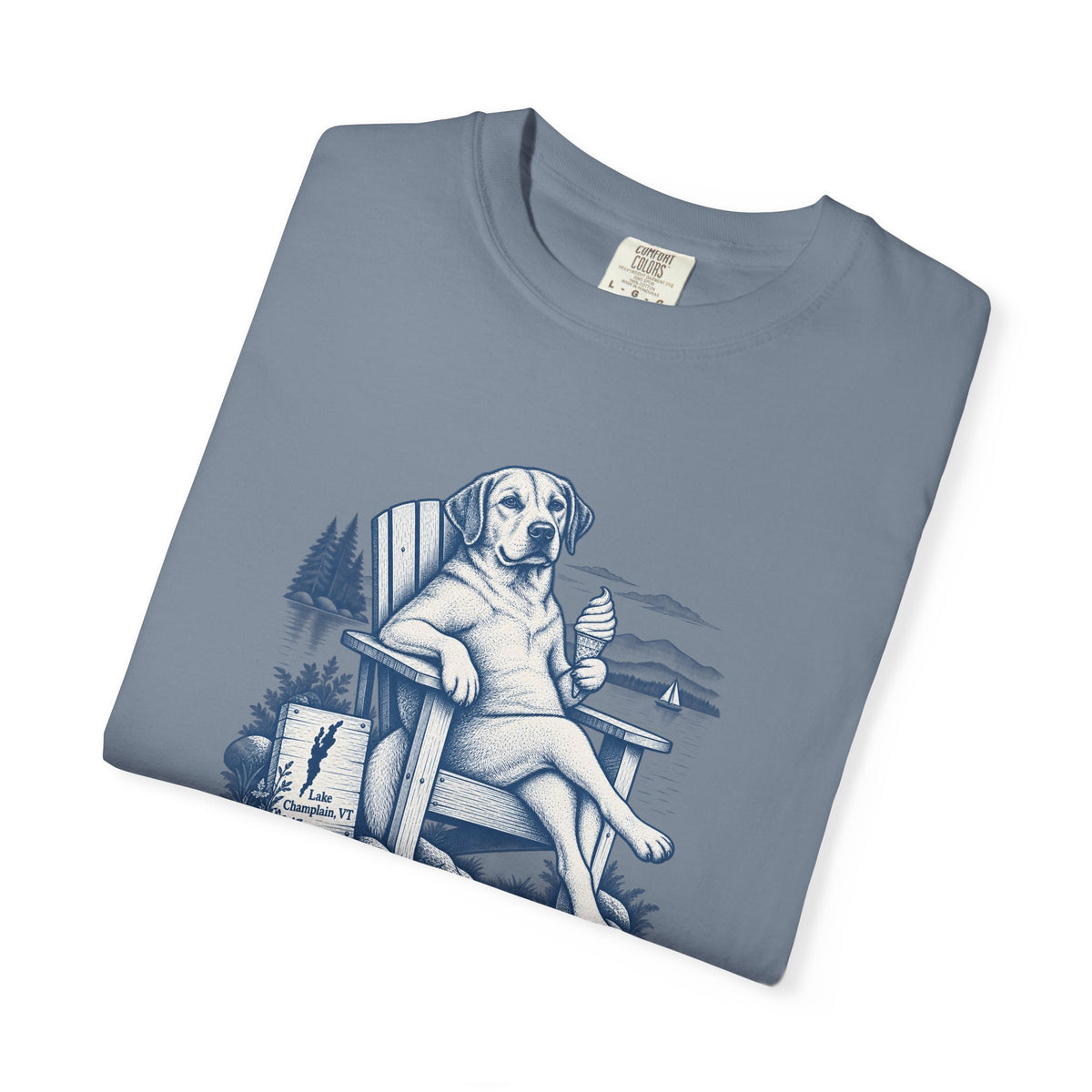 Relaxed Dog Chair T-Shirt — Vintage Coastal Graphic Tee