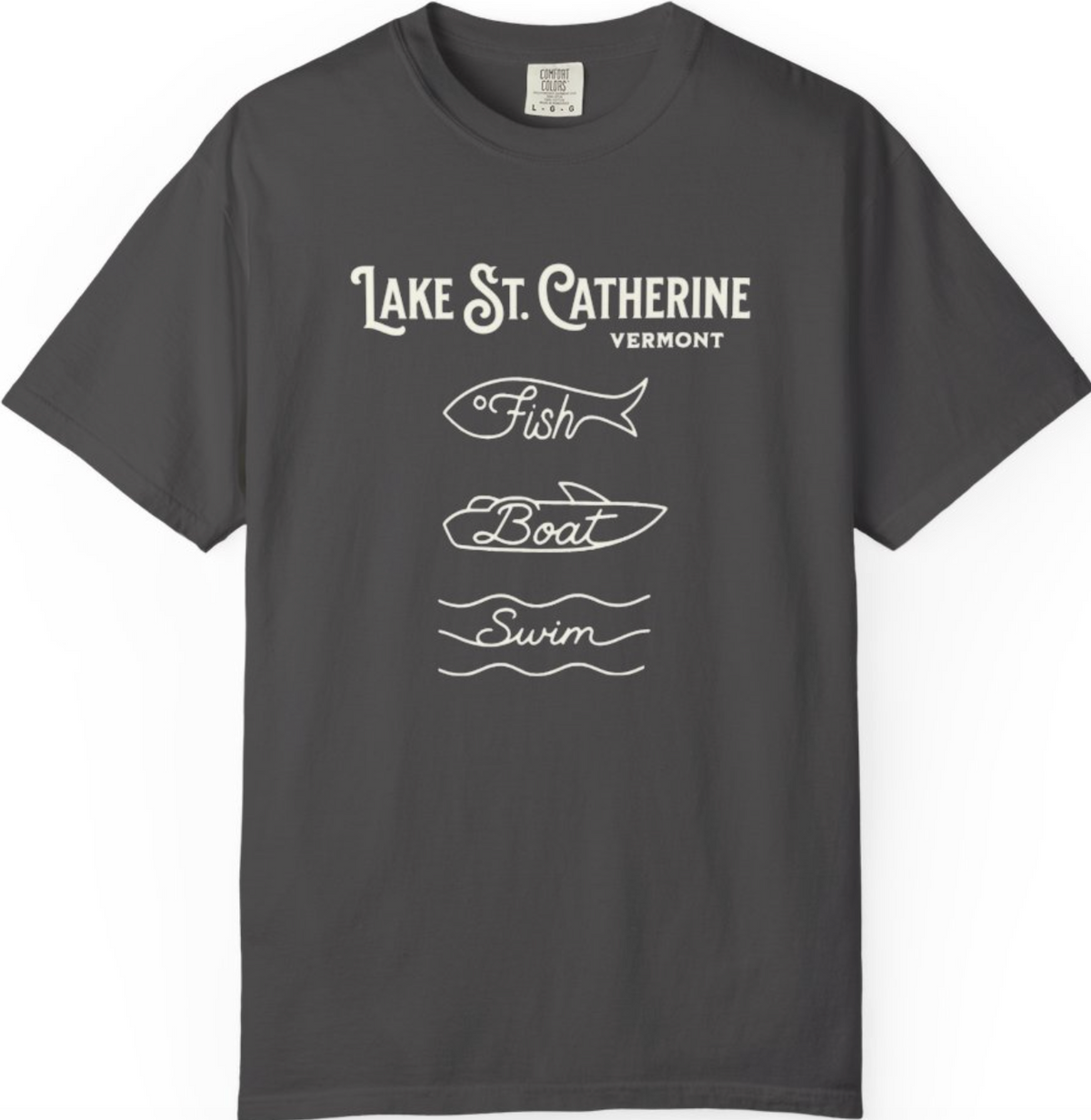 Lake St. Catherine Vermont "Fish • Boat • Swim" T-Shirt