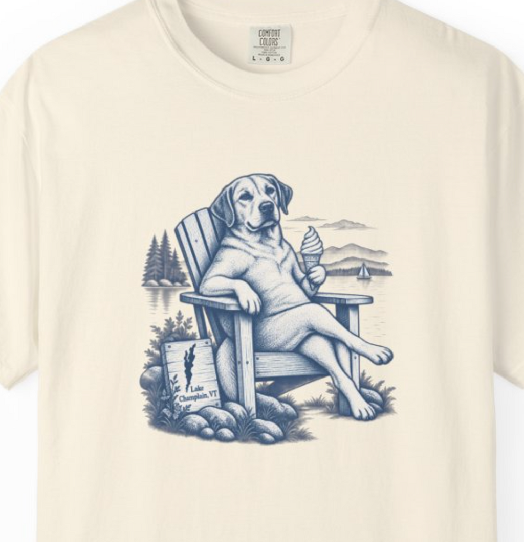 Relaxed Dog Chair T-Shirt — Vintage Coastal Graphic Tee
