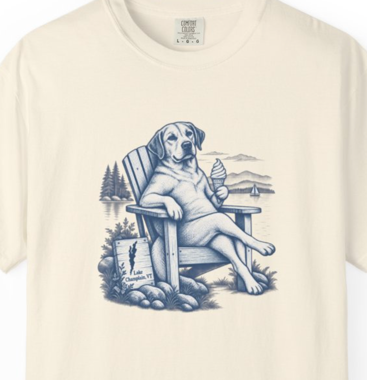 Relaxed Dog Chair T-Shirt — Vintage Coastal Graphic Tee