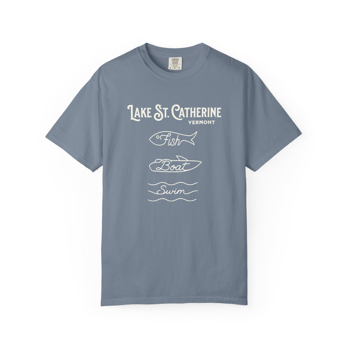 Lake St. Catherine Vermont "Fish • Boat • Swim" T-Shirt