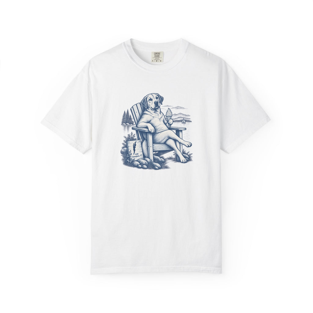 Relaxed Dog Chair T-Shirt — Vintage Coastal Graphic Tee