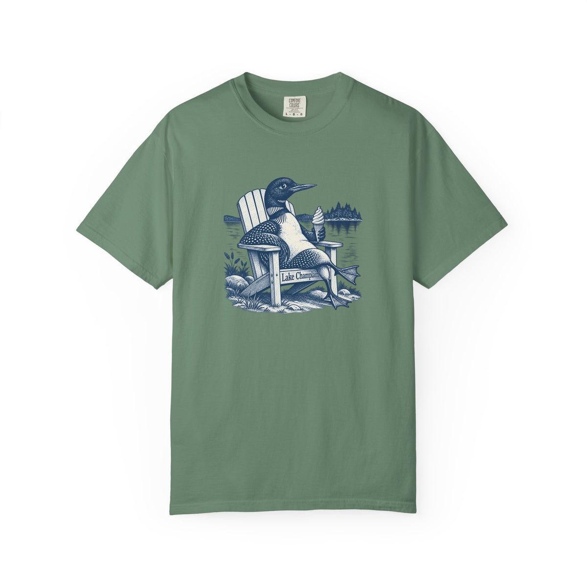 Lake Champlain Lakefront Loon Graphic T-Shirt