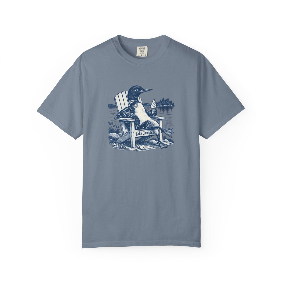 Lake Champlain Lakefront Loon Graphic T-Shirt