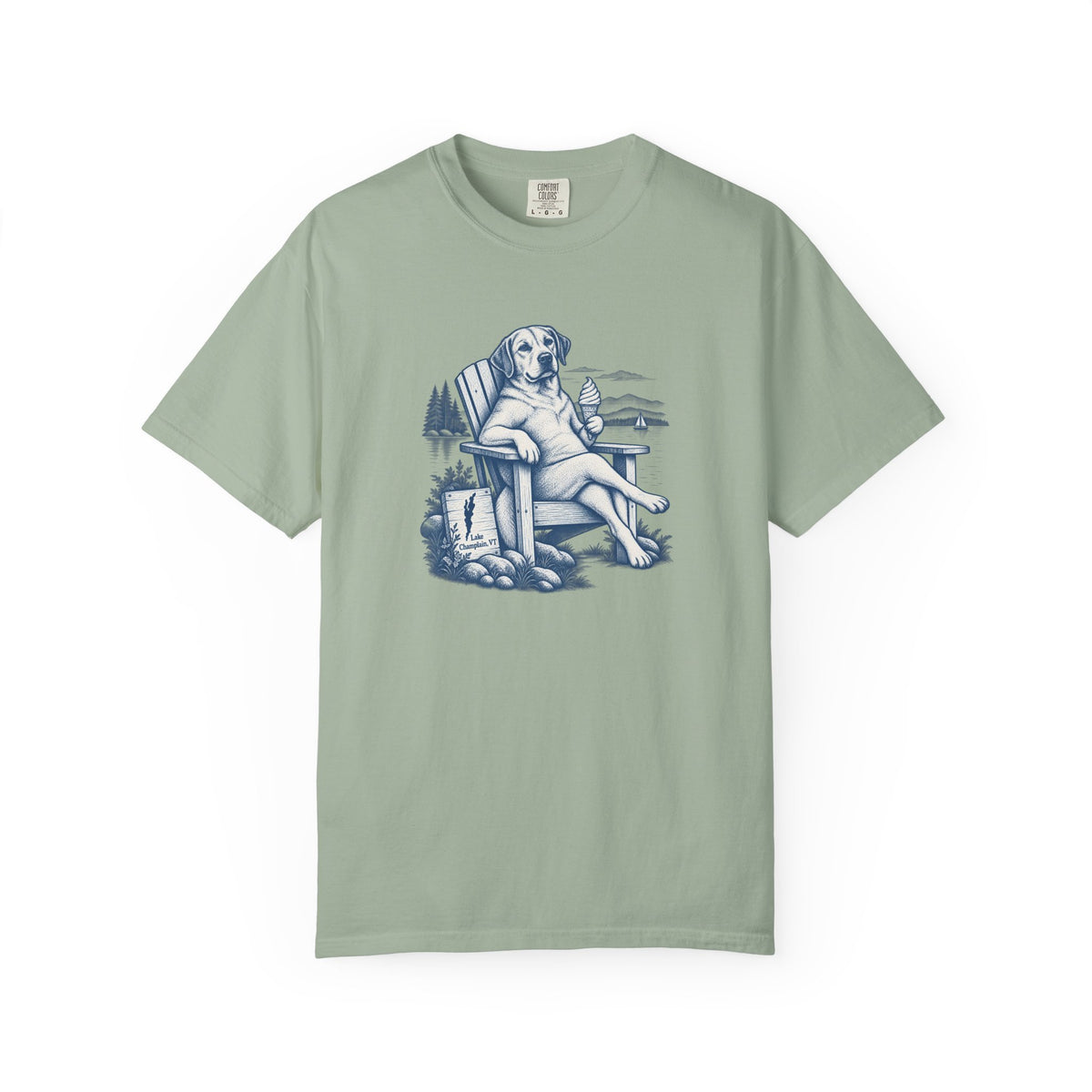 Relaxed Dog Chair T-Shirt — Vintage Coastal Graphic Tee