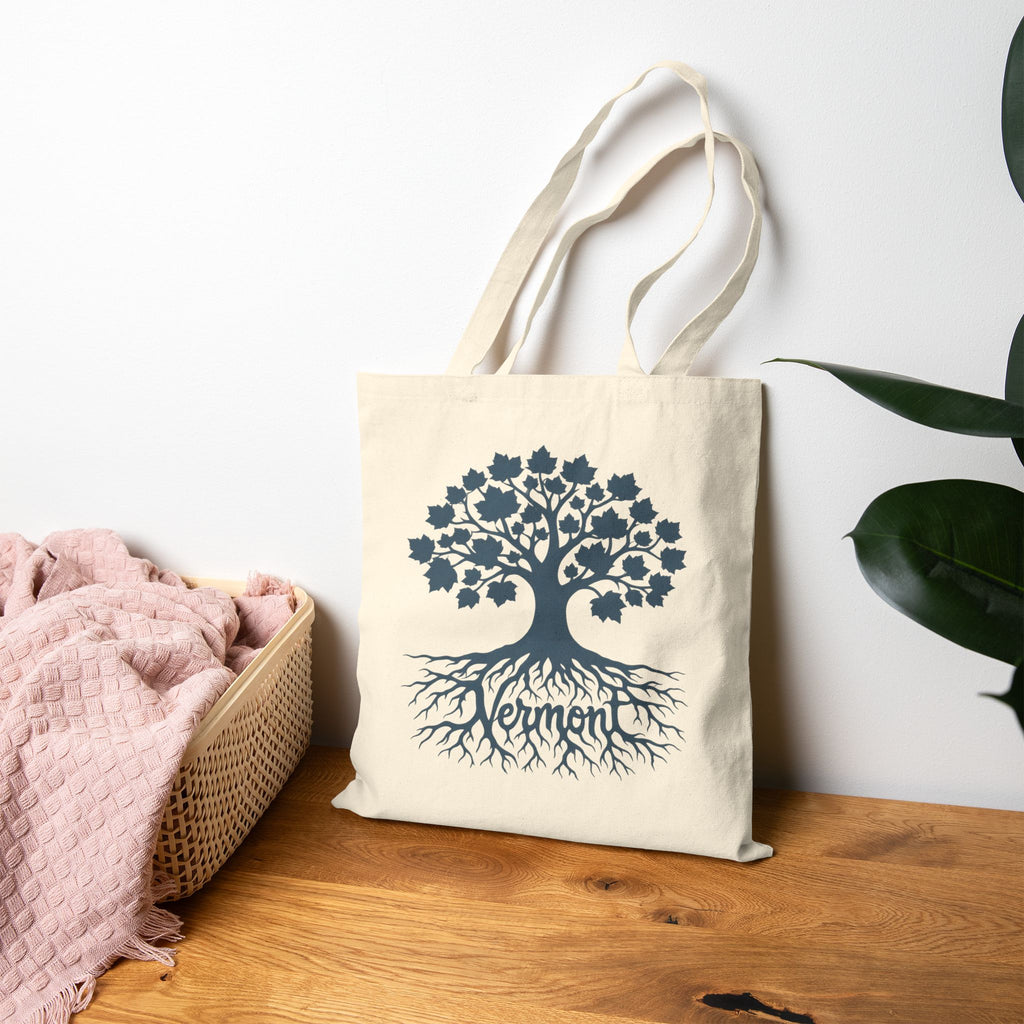 Vermont Tree of Life Canvas Tote Bag – Eco-Friendly Farmer's Market Bag
