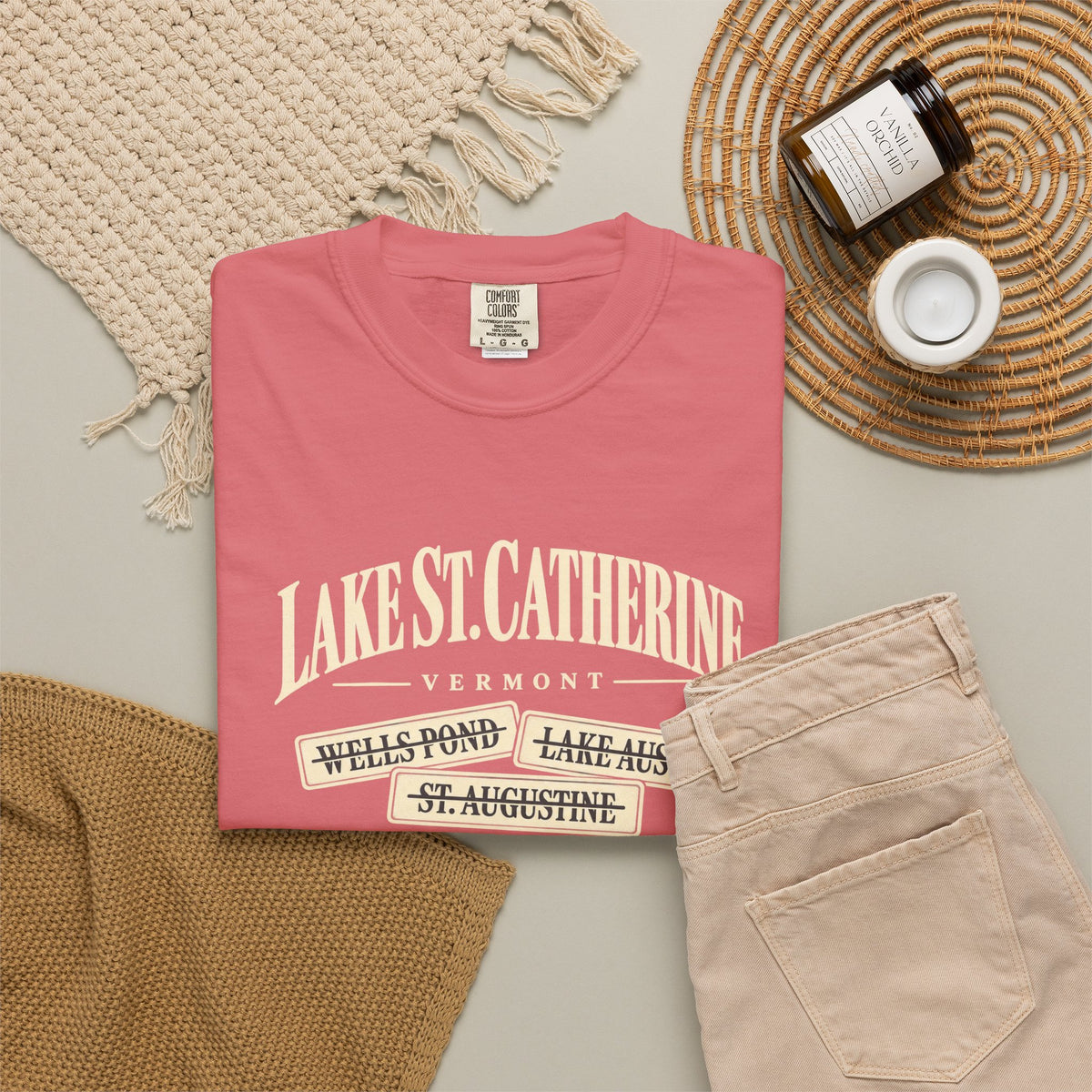 Lake St. Catherine Vermont T‑Shirt — 'What's In A Name?' Vintage Lakeside Tee