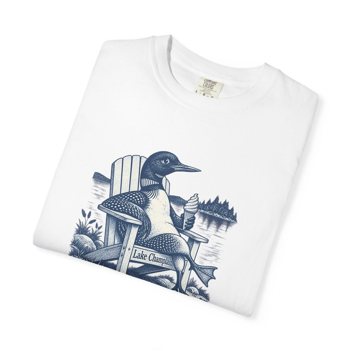 Lake Champlain Lakefront Loon Graphic T-Shirt