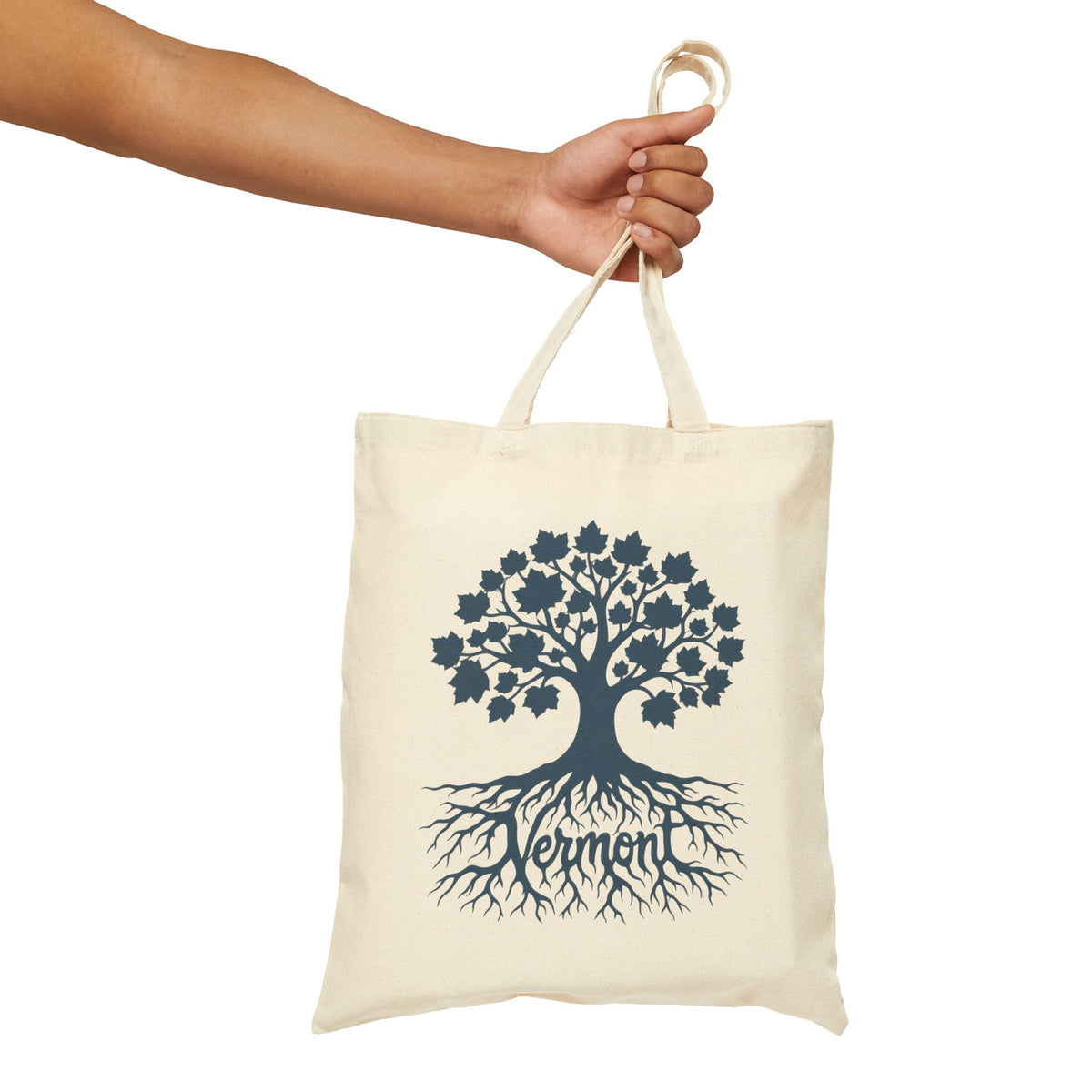 Vermont Tree of Life Canvas Tote Bag – Eco-Friendly Farmer's Market Bag
