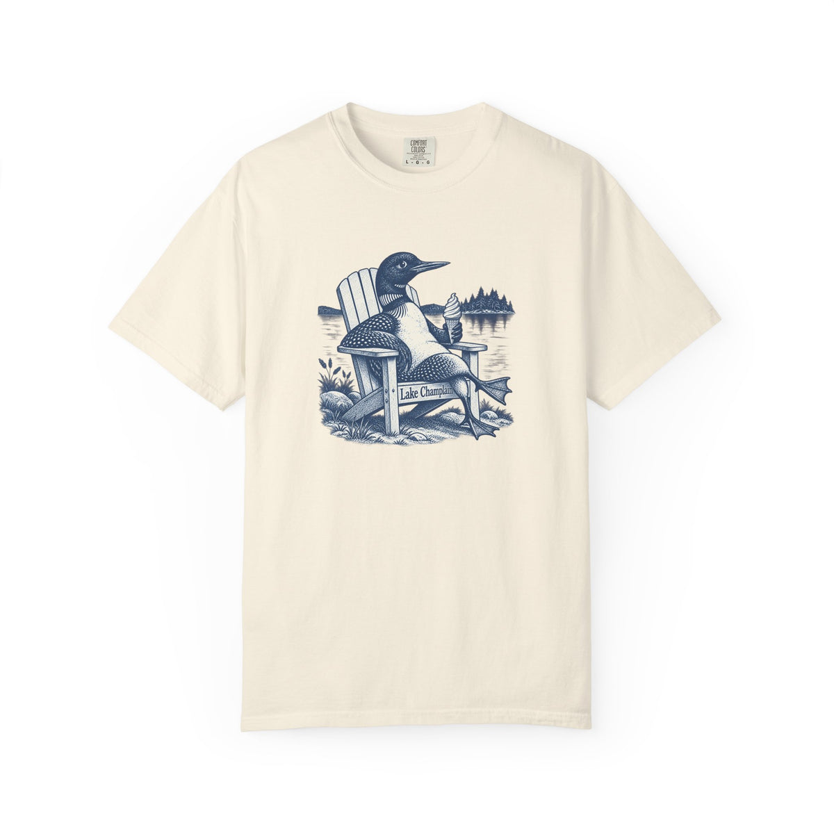 Lake Champlain Lakefront Loon Graphic T-Shirt
