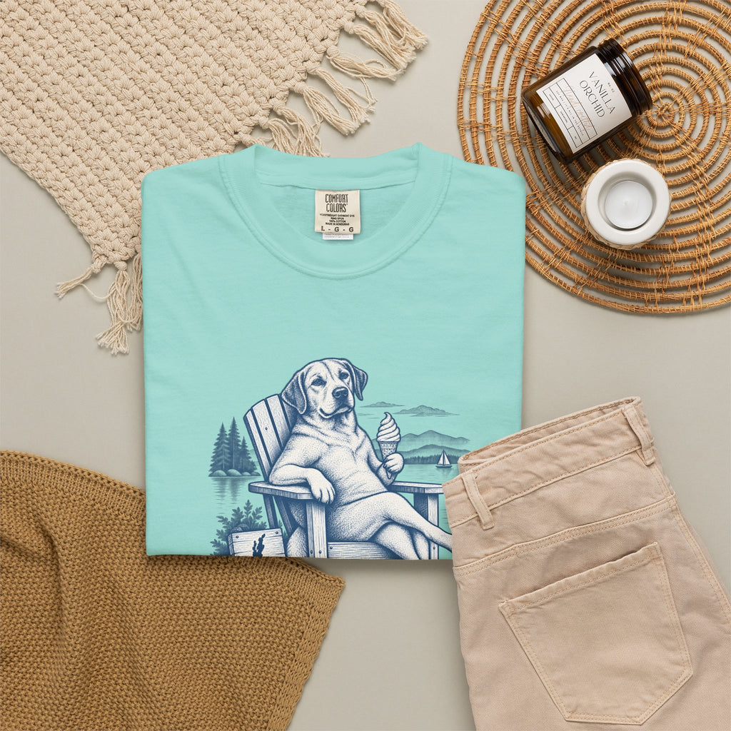 Relaxed Dog Chair T-Shirt — Vintage Coastal Graphic Tee