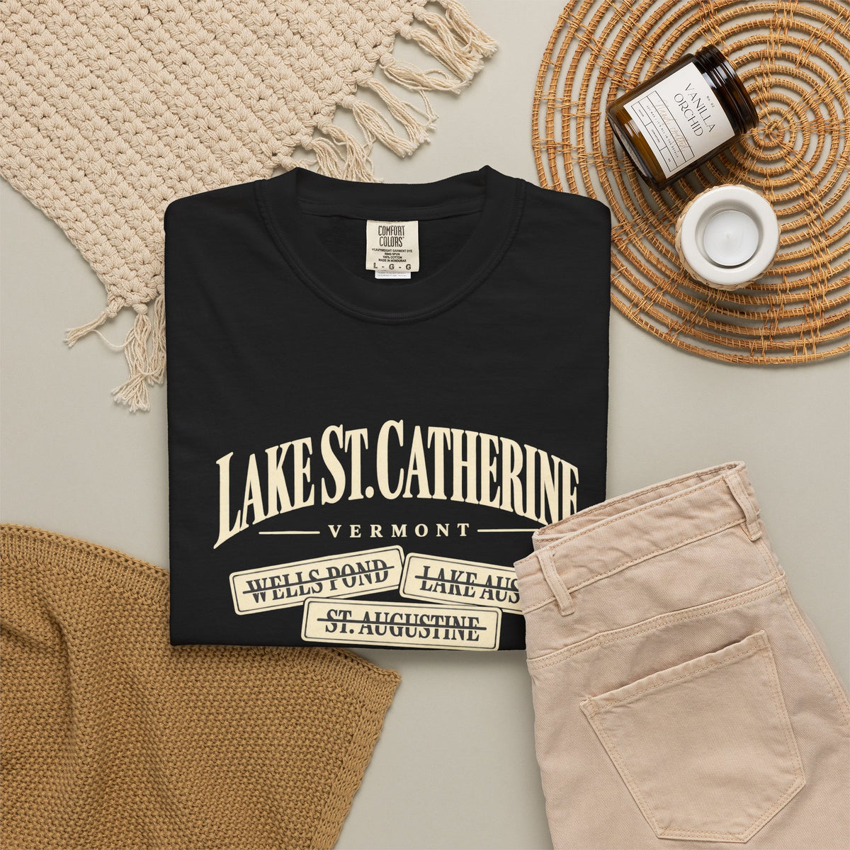 Lake St. Catherine Vermont T‑Shirt — 'What's In A Name?' Vintage Lakeside Tee