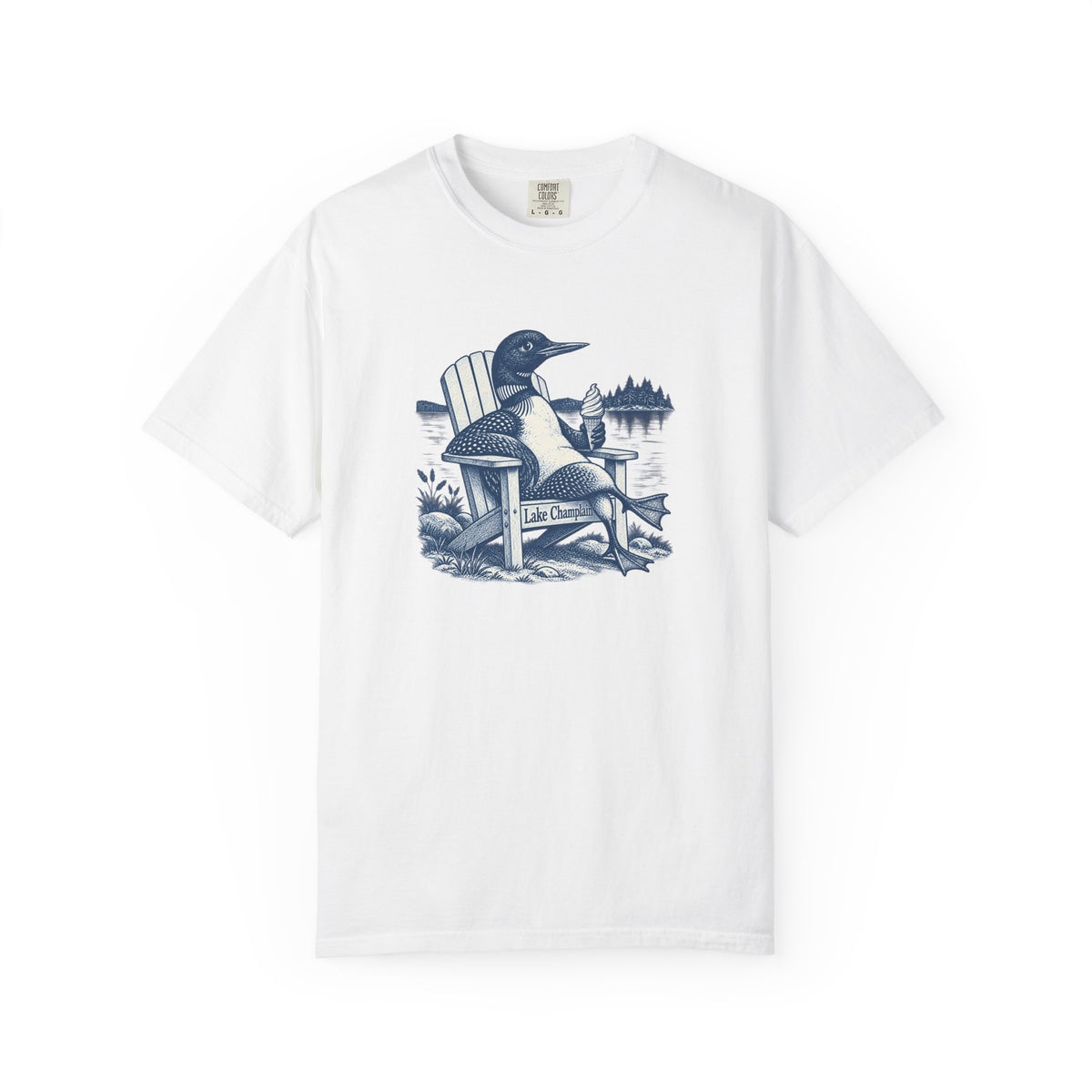 Lake Champlain Lakefront Loon Graphic T-Shirt